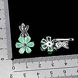 Сережки. Натуральний смарагд, шпінель і танзаніт. Срібло 925., фото 3