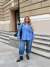 Вельветова жіноча сорочка на хутрі великого розміру Розміри: 48-50, 52-54, 56-58, 60-62, фото 2