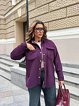 Вельветова жіноча сорочка на хутрі великого розміру Розміри: 48-50, 52-54, 56-58, 60-62, фото 4