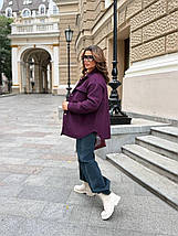 Вельветова жіноча сорочка на хутрі великого розміру Розміри: 48-50, 52-54, 56-58, 60-62, фото 5