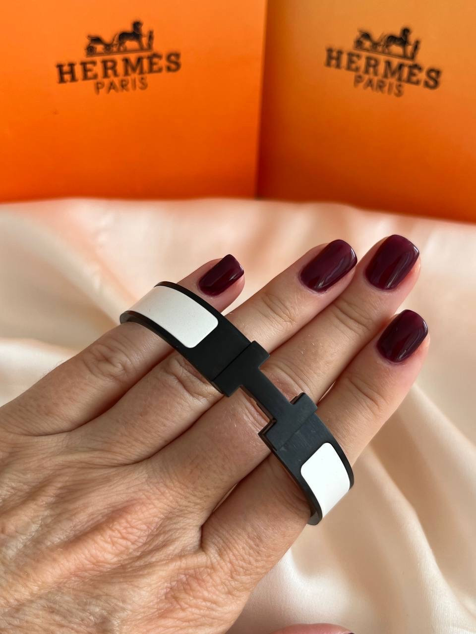 Браслет Hermes чорно-білий, фото 1