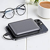 Повербанк із магсейф та кабелем Type-C Proove Moon Rock 2 in 1 10000mAh 22.5W сірий для iPhone та Android зі швидкою зарядкою Qi, фото 8