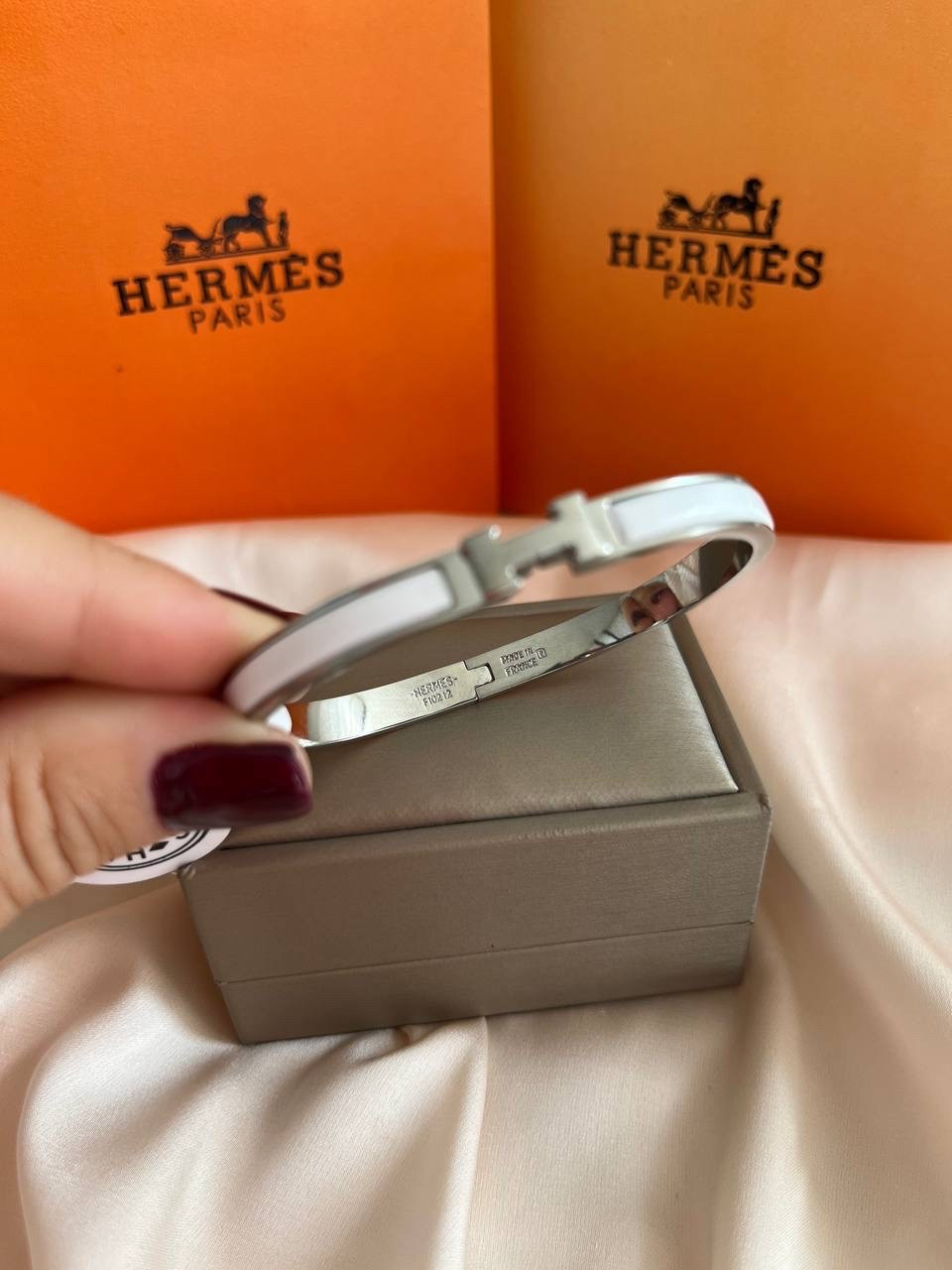 Браслет Hermes біла емаль, фото 1