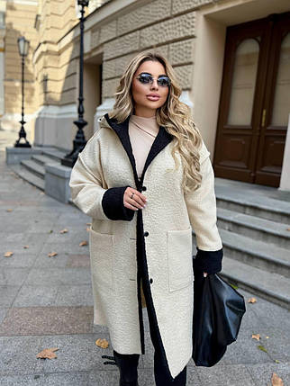 Пальто барашек без підкладу великого розміру Розміри: 50-52, 54-56, 58-60, фото 1