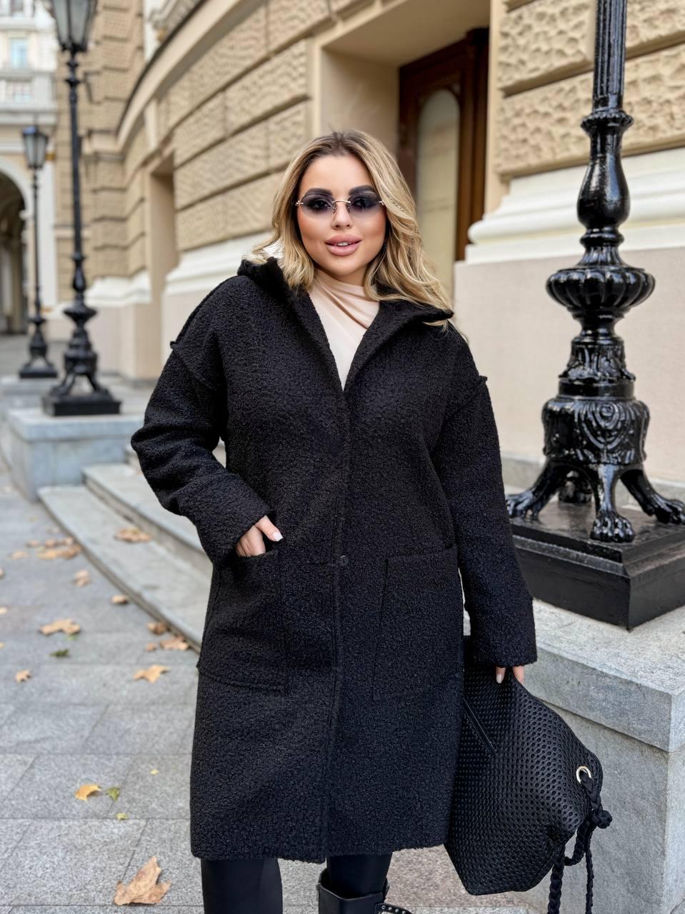 Пальто барашек без підкладу великого розміру Розміри: 50-52, 54-56, 58-60