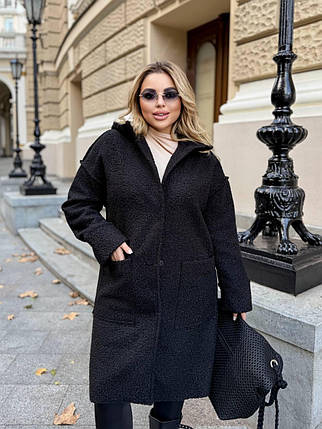 Пальто барашек без підкладу великого розміру Розміри: 50-52, 54-56, 58-60, фото 1