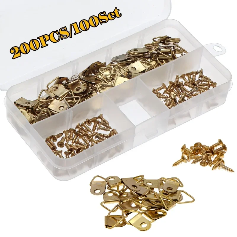 Набір підвісів для рамок з гвинтами, 100 комплектів (D-кільце), фото 1