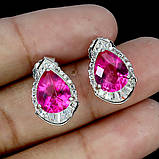 Сережки. Натуральний топаз рожевий. Срібло 925., фото 3