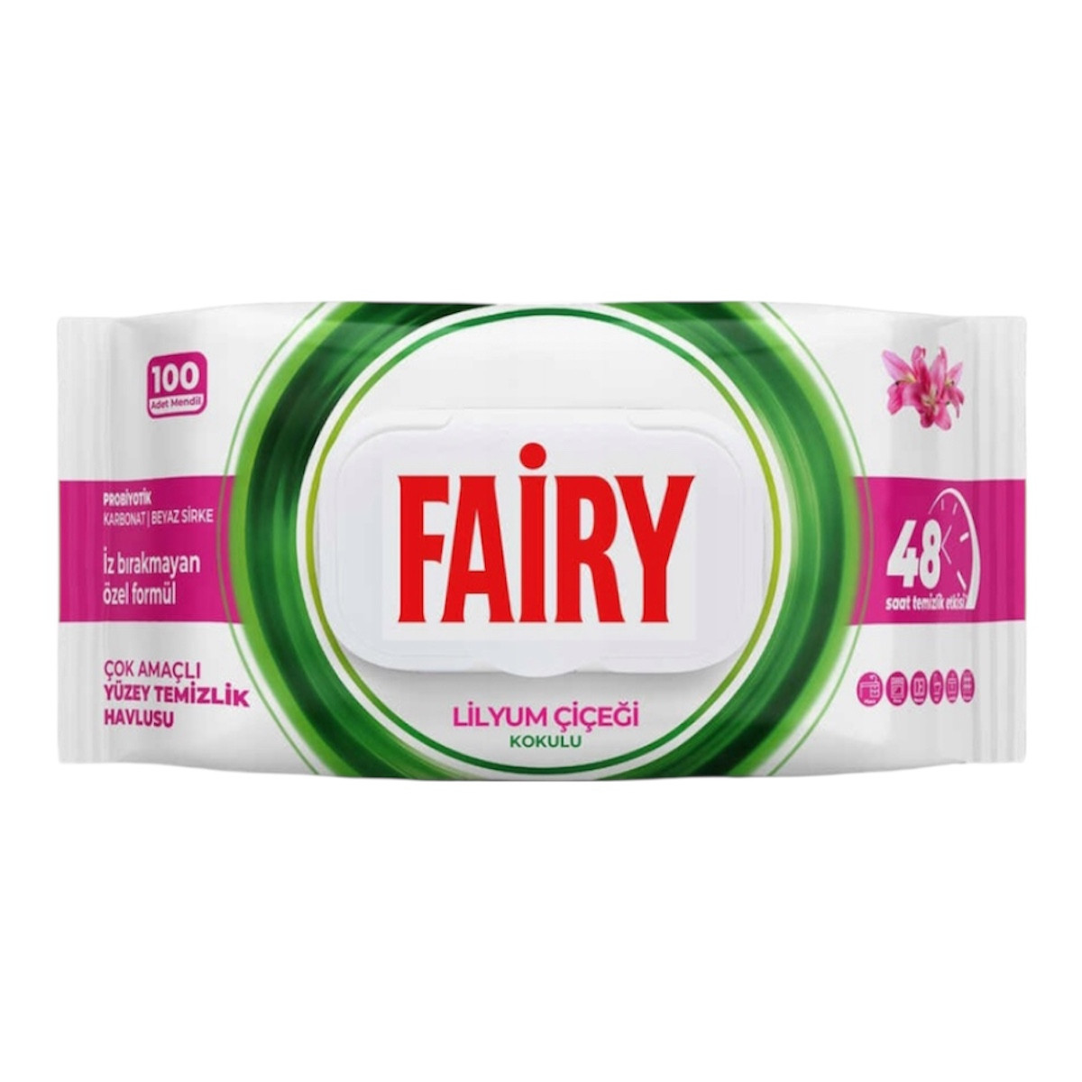 Вологі серветки для прибирання Fairy Лілія 100 шт., фото 1