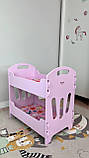 Ліжечко для ляльок двоповерхове Мася 8002, рожеве, фото 2