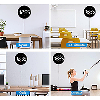 Годинник Deepfox DS-6635 LED цифровий електронний настінний Будильник Дата Температура (діаметр 25,4см), фото 5