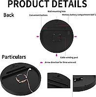 Годинник Deepfox DS-6635 LED цифровий електронний настінний Будильник Дата Температура (діаметр 25,4см), фото 6