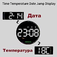 Годинник Deepfox DS-6635 LED цифровий електронний настінний Будильник Дата Температура (діаметр 25,4см), фото 7