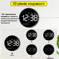 Годинник Deepfox DS-6635 LED цифровий електронний настінний Будильник Дата Температура (діаметр 25,4см), фото 9