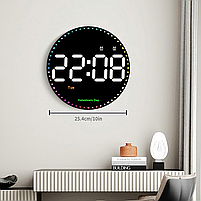 Годинник Deepfox DS-6635 LED цифровий електронний настінний Будильник Дата Температура (діаметр 25,4см), фото 10