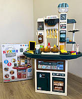 Дитяча ігрова кухня 110 см LIMO TOY M 6011 I UA (українською мовою, плита, ллється вода, пар) Зелений