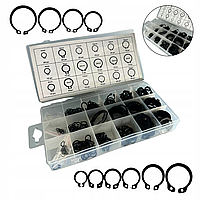 Набір стопорних кілець C-типу зовнішніх 300 шт (чорні, сталь)