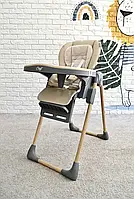 Стілець для годування складаний EL CAMINO ME 1115-W CRAFT Beige бежевий + дуга з м'якими іграшками