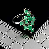 Каблучка. Натуральний смарагд і сапфір. Срібло 925., фото 3