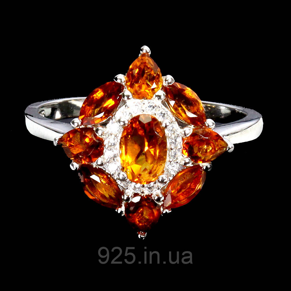 Каблучка. Натуральний цитрин. Срібло 925., фото 1