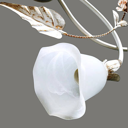 Білий плафон для люстри скляний абажур для стельових та підвісних світильників квітка Е27, фото 2