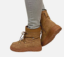 Жіночі дутики з хутром угги руді 36 37 38 39 41