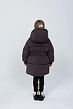Шоколадний зимовий пуховик на дівчинку Іворі в розмірах 146-158, фото 5