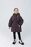 Шоколадний зимовий пуховик на дівчинку Іворі в розмірах 146-158, фото 6