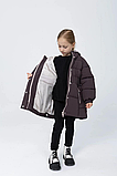 Шоколадний зимовий пуховик на дівчинку Іворі в розмірах 146-158, фото 7
