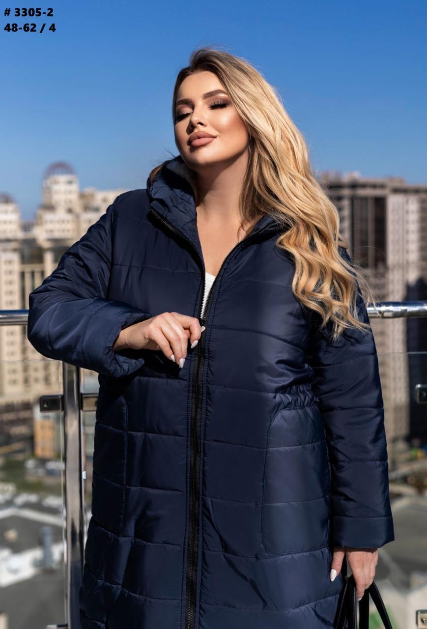 Зимова жіноча куртка-пальто довга, фото 1