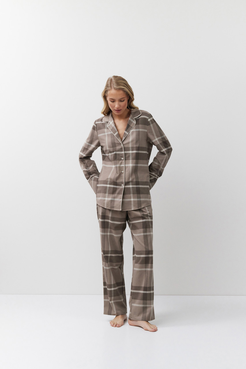 Жіноча фланелева піжама сорочка та штани  Aruelle Elody pajama long, фото 1