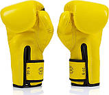 Боксерські рукавиці Fairtex BGV14, Жовті, 12 унцій (340г.) для спортсменів 60-80 кг. + бинти, фото 6
