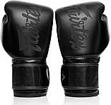 Боксерські рукавиці Fairtex BGV14S, Чорні, 16 унцій (454г.) для спортсменів 90-100 кг. + бинти, фото 5