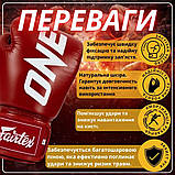 Боксерські рукавиці Fairtex BGV1-ONE, Червоні, шкіряні, 12 унцій (340г.) для спортсменів 60-80 кг. + бинти, фото 3