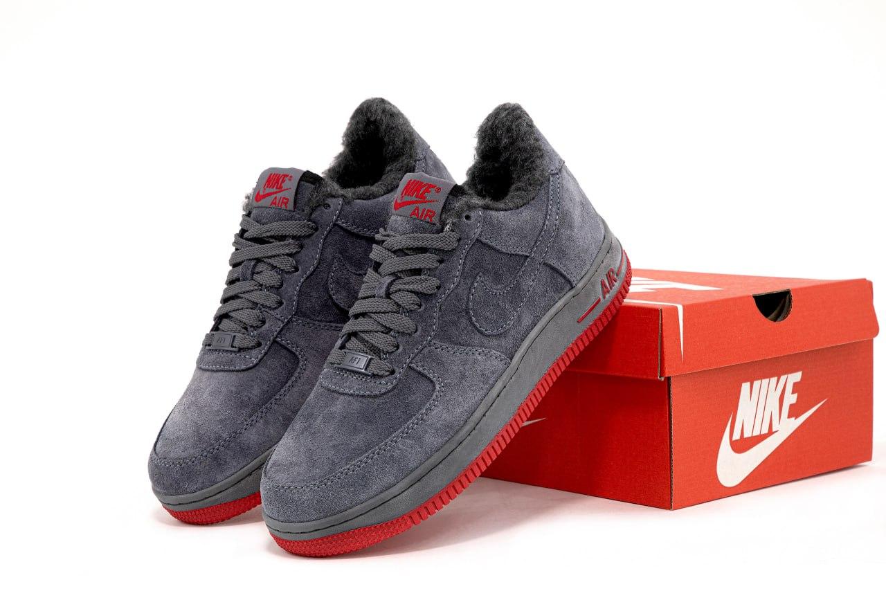 Чоловічі Зимові сірі Кросівки Nike Air Force Winter, фото 1