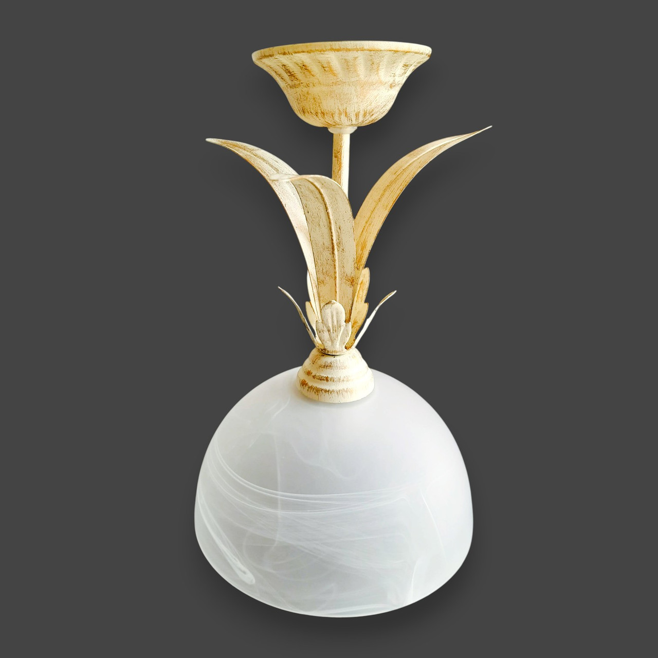 Підвісний світильник на 1 плафон люстра прованс на кухню в коридор для спальні дитячої кабінету гардеробної Підвіс малий/1 беж