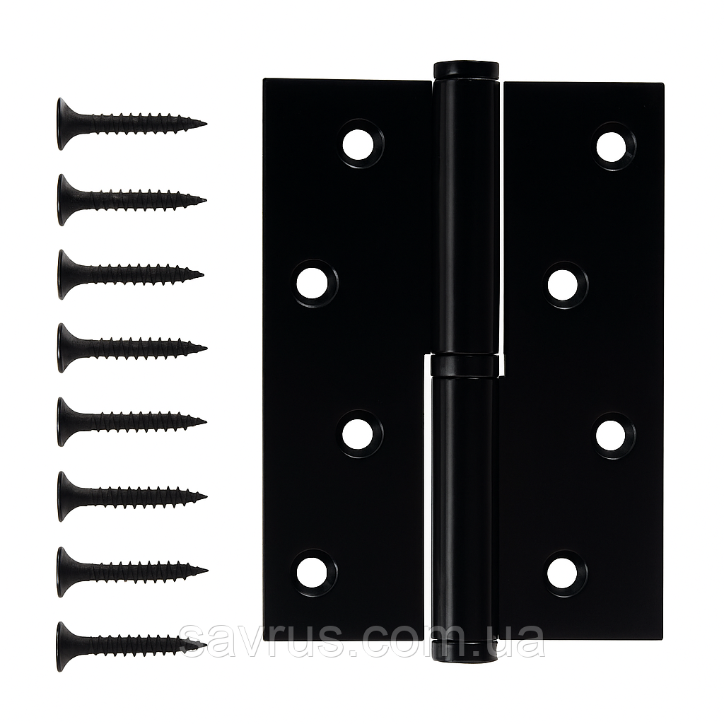 Петля з'ємна (2 шт.) APECS чорна (100*75) L-ліва, 100*75-B-Steel-BLM-L, фото 1