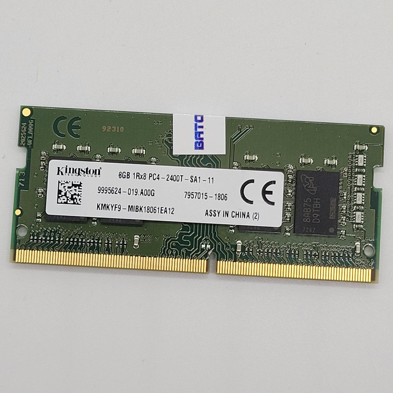 Оперативна пам'ять для ноутбука Kingston SODIMM DDR4 8Gb 2400MHz PC4-19200s 1Rx8 CL17 (KMKYF9-MIB) Б/В