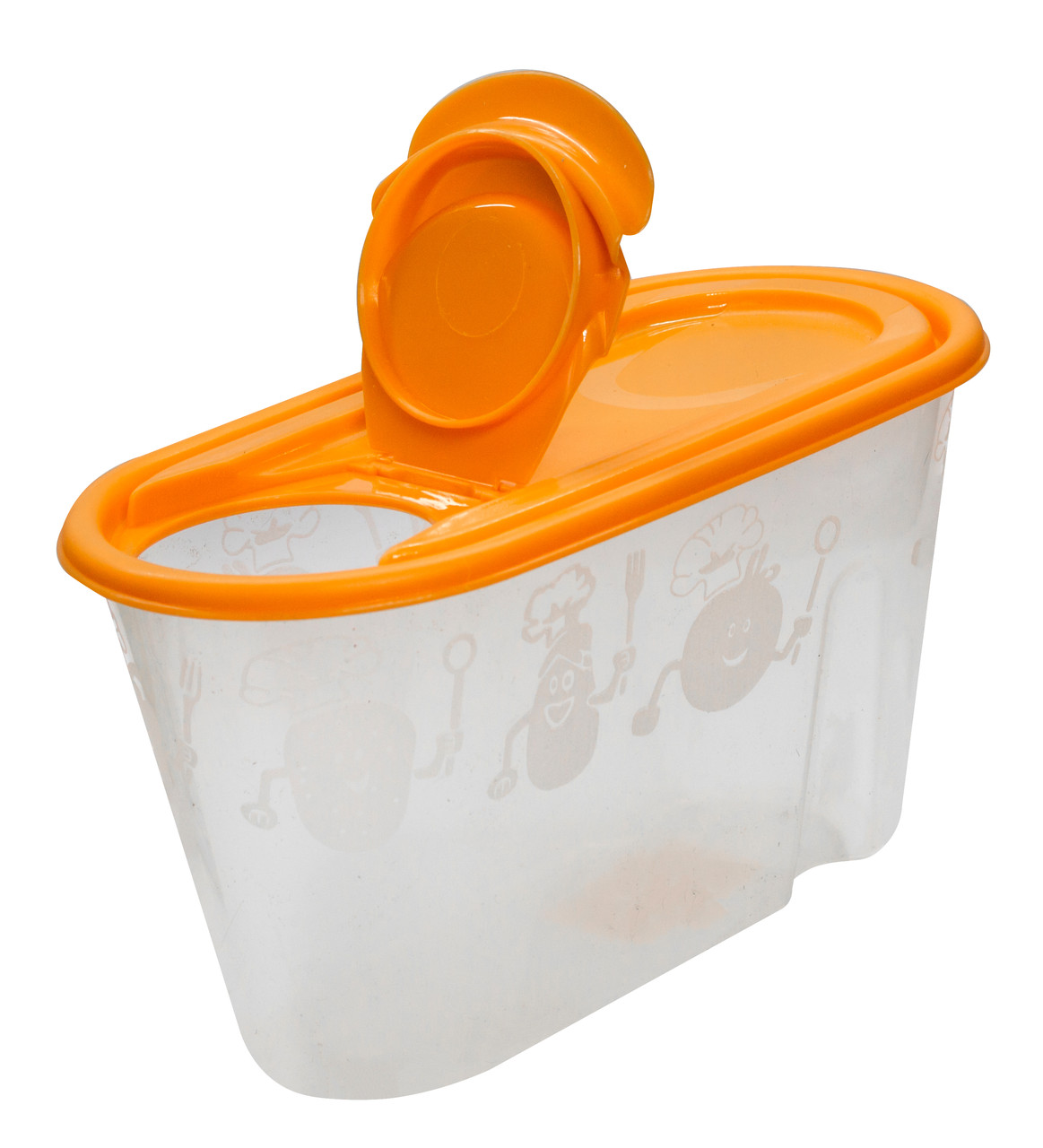 Ємність для сипучих продуктів пластикова 800 мл помаранчева (ПолiмерАгро) 19.5х9.5х10 см