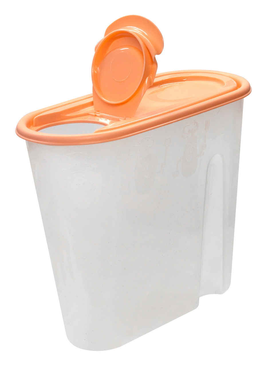 Ємність для сипучих продуктів пластикова 1,3 літра персик (ПолiмерАгро) 19.5х9.5х16 см