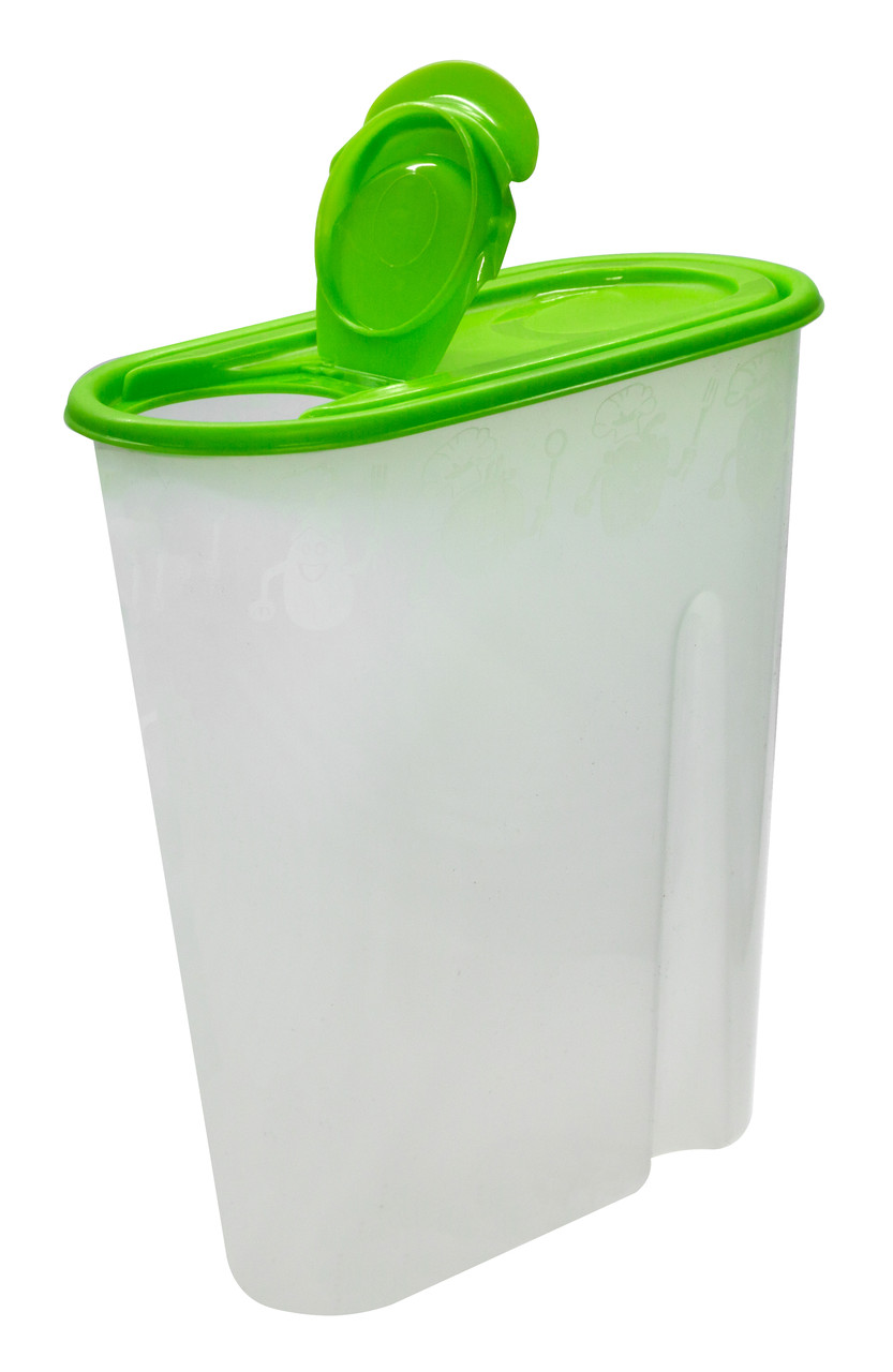 Ємність для сипучих продуктів пластикова 1,8 літра салатова (ПолiмерАгро) 19.5х9.5х21 см