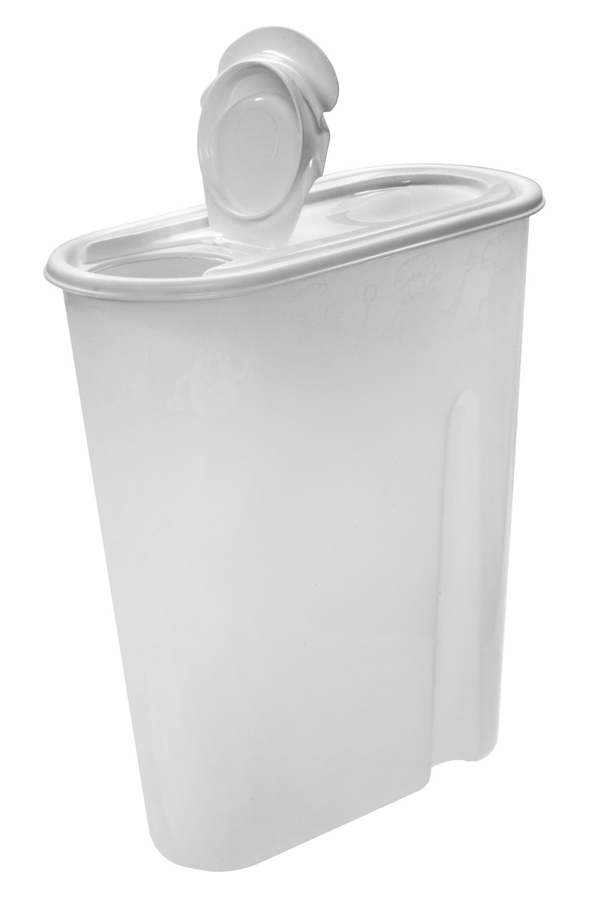 Ємність для сипучих продуктів пластикова 1,8 літра слонова кістка (ПолiмерАгро) 19.5х9.5х21 см