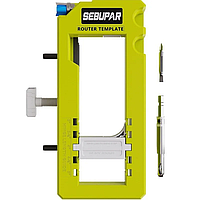 Шаблон для врізки дверних петель із вбудованим вимірювачем глибини, набір з насадками
