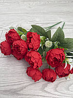 Букет штучних півоній на шість квіток . Піони декоративні ( червоні , 37 см ), фото 9