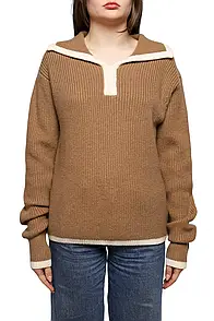 Low Classic Knit Polo Sweater Beige M
