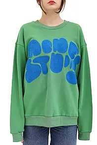 Acne Studios Crew neck bubble logo sweater Electric Green S