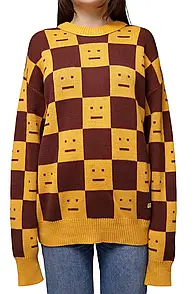 Acne Studios Face Maglia jacquard wool sweater Orange S