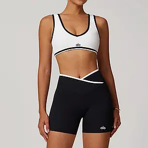 Alo Yoga Contrast Line Bra White 88432-WT S