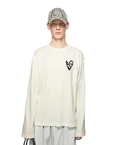 Acne Studios Heart Printed Long Sleeve White XS