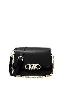 Michael Kors Parker Medium Leather Messenger Bag Black